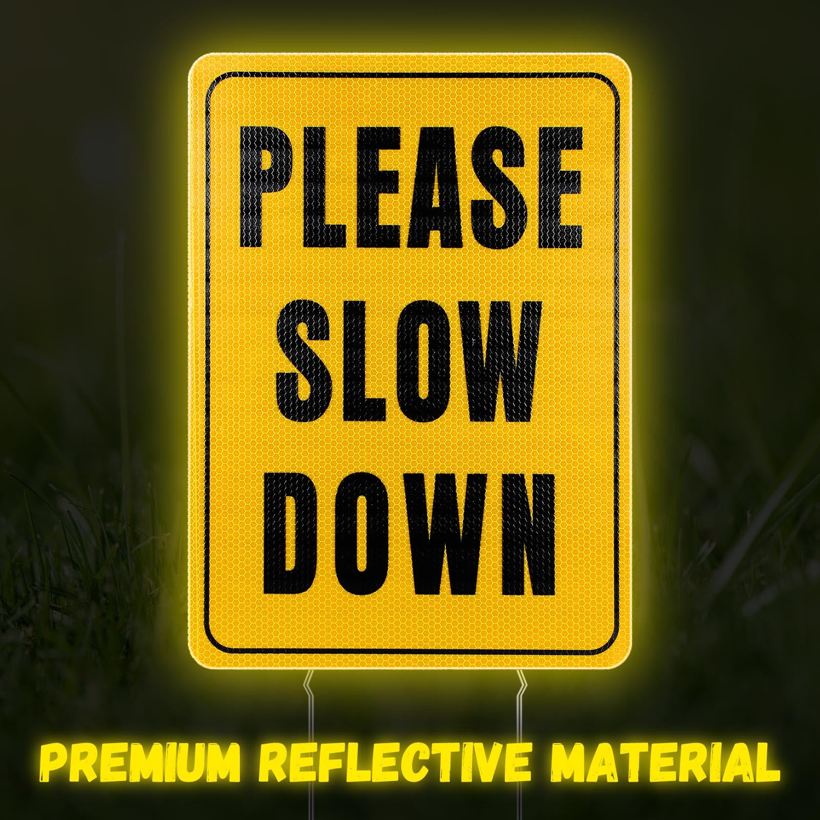 Snapklik.com : Colarr 4 Pcs Please Slow Down Signs