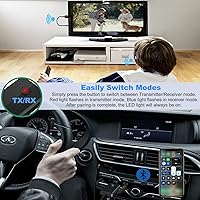 Vista 3 de Isobel Receptor transmisor USB Bluetooth 5.0, mini adaptador de audio inalámbrico 4 en 1, adaptador AUX Bluetooth de 0.138 in para TV, PC