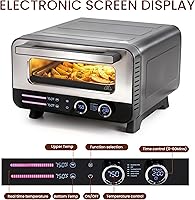 Vista 7 de Simple Deluxe Horno eléctrico para pizza de interior de 1600 W, 6 modos de cocción para pizza de 12 pulgadas, calentamiento rápido con control