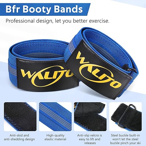 Miniatura 2 de BFR - Bandas para glúteos para mujer, bandas de restricción de flujo sanguíneo con plan semanal para piernas, levantamiento de glúteos y caderas,