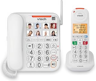 VTech SN5147 Amplified Corded/Cordless Senior Phone: 50dB Audio Boost, 90dB Ringer, Big Buttons, Call Blocker, Answering Machine