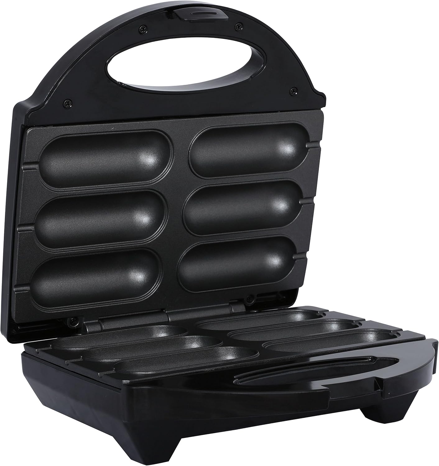 Brentwood TS-601S Non-Stick 6 Mini Corn Dog Maker, Stainless Steel, Silver, 5X10X10