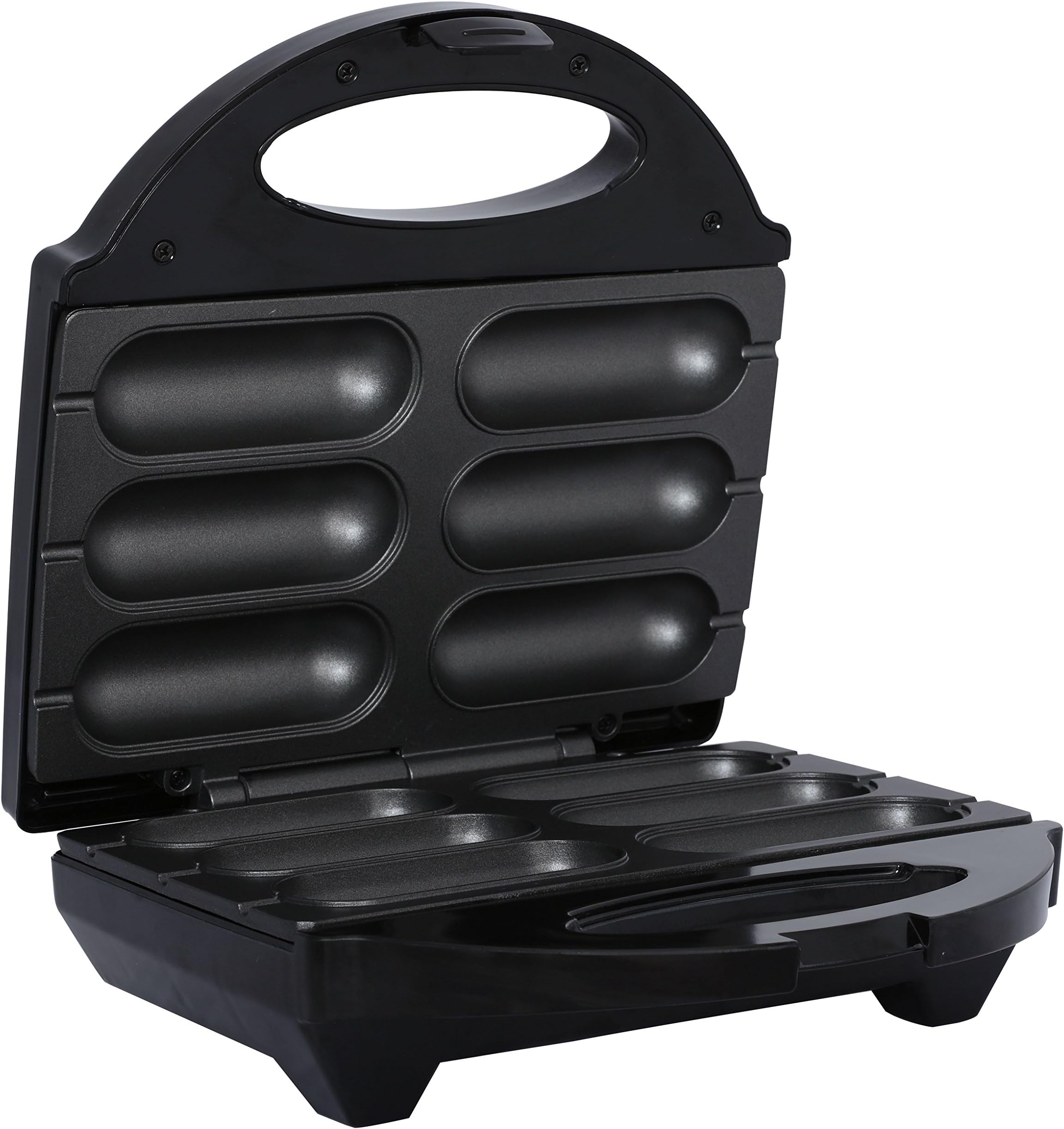 Brentwood TS-601S Non-Stick 6 Mini Corn Dog Maker, Stainless Steel, Silver, 5X10X10