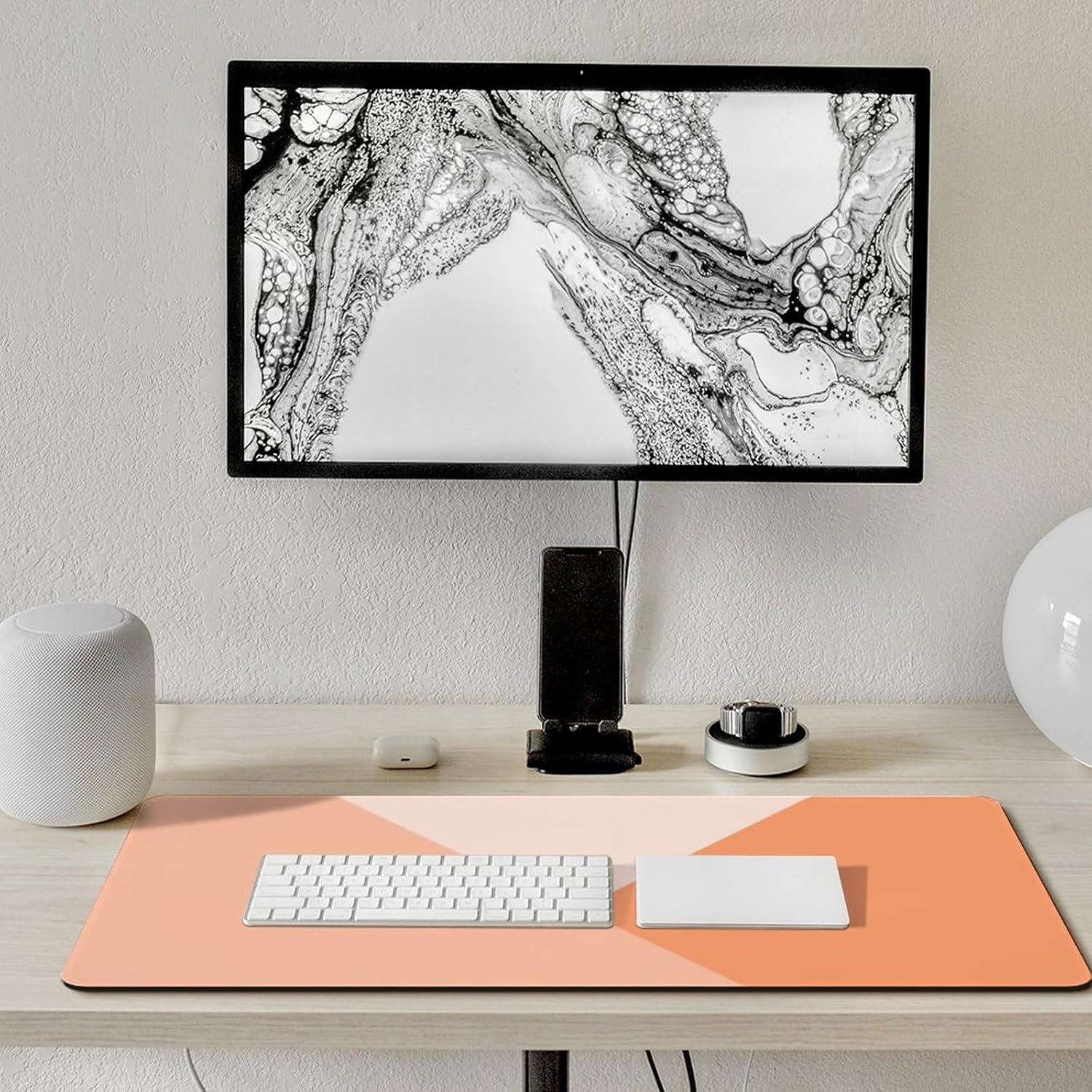 Mouse Pads Peach Summer Coral Orange Desk Mat Gaming Mousepad Non Slip Rubber Mouse Mat for Desk Keyboard, Wireless Mouse, Office Computer