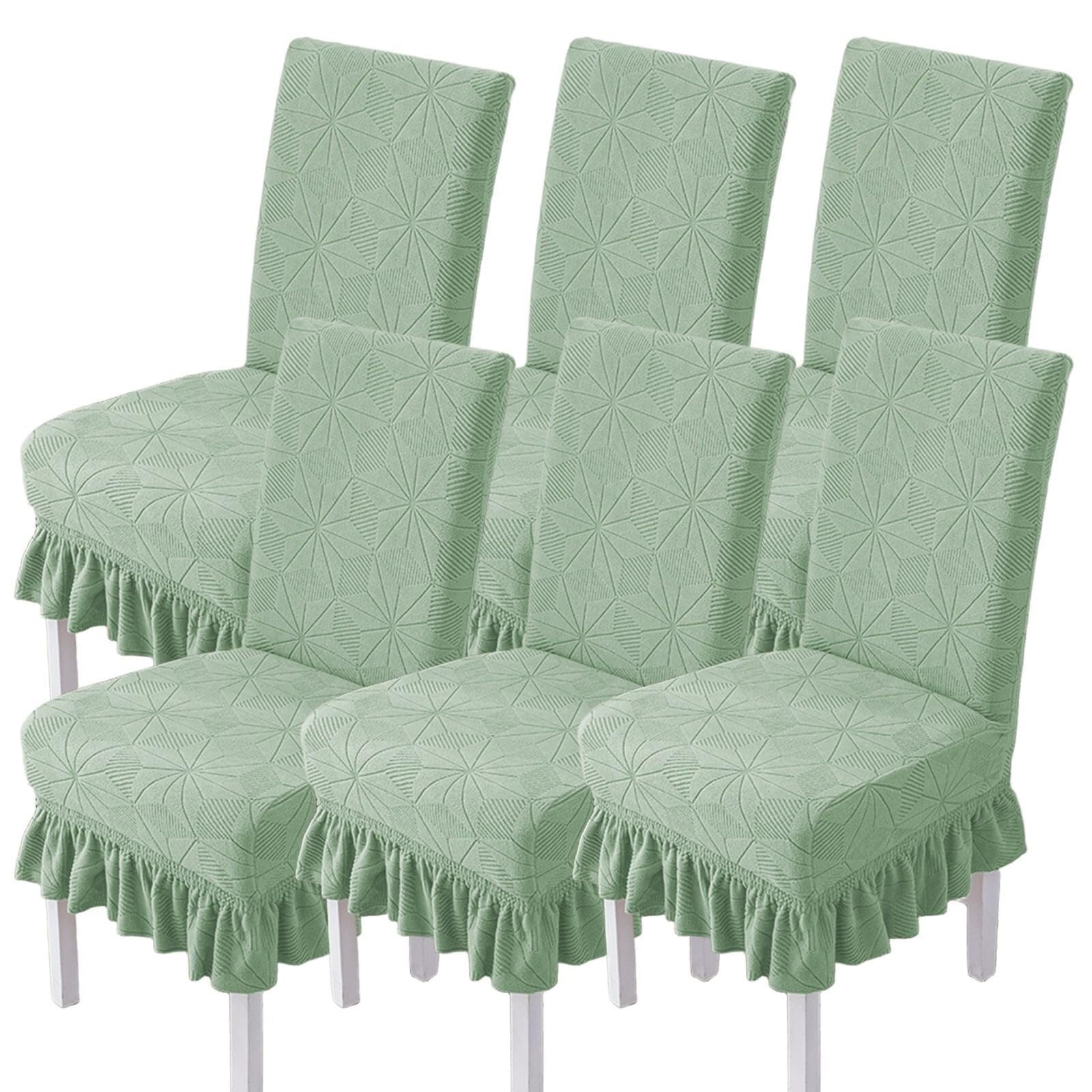 NMVAWIPT Jacquard Stretch Universal Dining Chair Covers With Skirt, Removable Washable Protectors For Home, Restaurant, Banquet(#5)