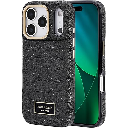 Kate Spade New York iPhone 17 Pro Case - Compatible with MagSafe - Designer Phone Case - Crystal Pave Nightfall