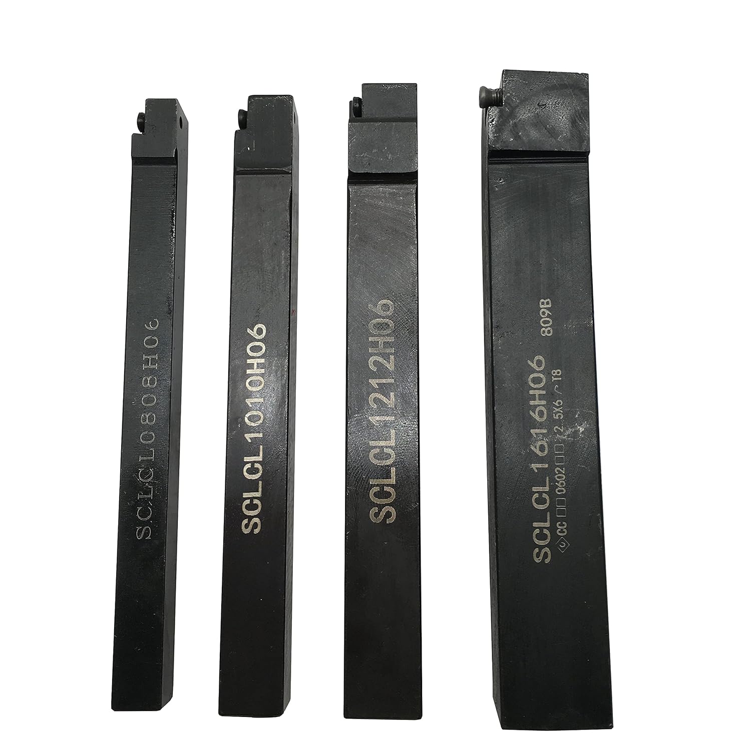 GBJ 4Sets SCLCL 1/3" 3/8" 1/2" 5/8"H06 95° Left Hand Turning Holders with 10pcs CCMT21.51 CCMT060204 Turning Carbide Inserts (SCLCL0808/1010/1212/1616H06)