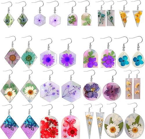 Miniatura 2 de Juego de 11 aretes de resina de silicona moldes geométricos de fundición de silicona epoxi en forma de gota para joyería colgante collar llavero