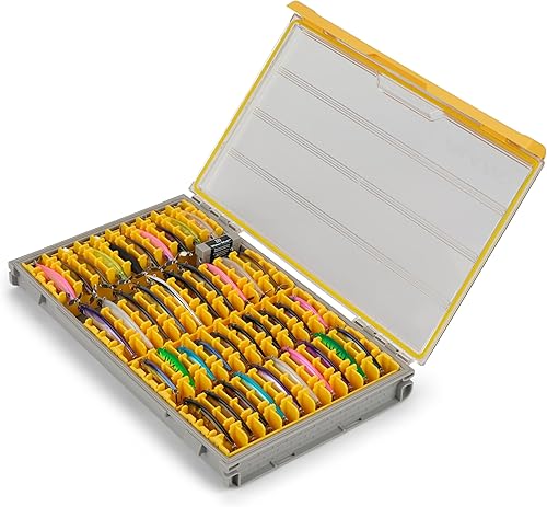 Miniatura 80 de Plano Edge 3700 - Caja de almacenamiento vertical de cebo y cebo espía, gris y amarillo, soporta hasta 52 cebos verticales, caja organizadora