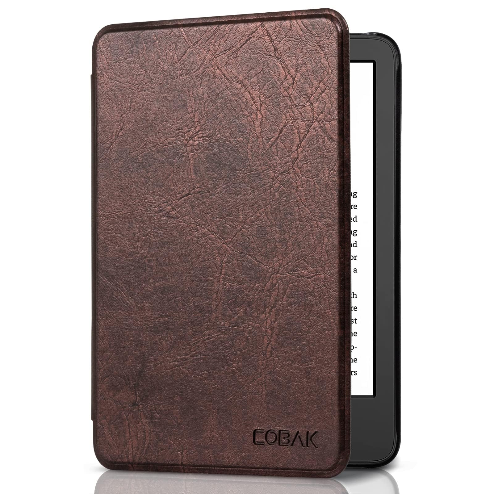 CoBak Case for All New 6 Inch E-Reader 2024 and 2022 (11 Generation) - PU Leather Smart Cover, Auto Sleep and Wake,Dark Brown