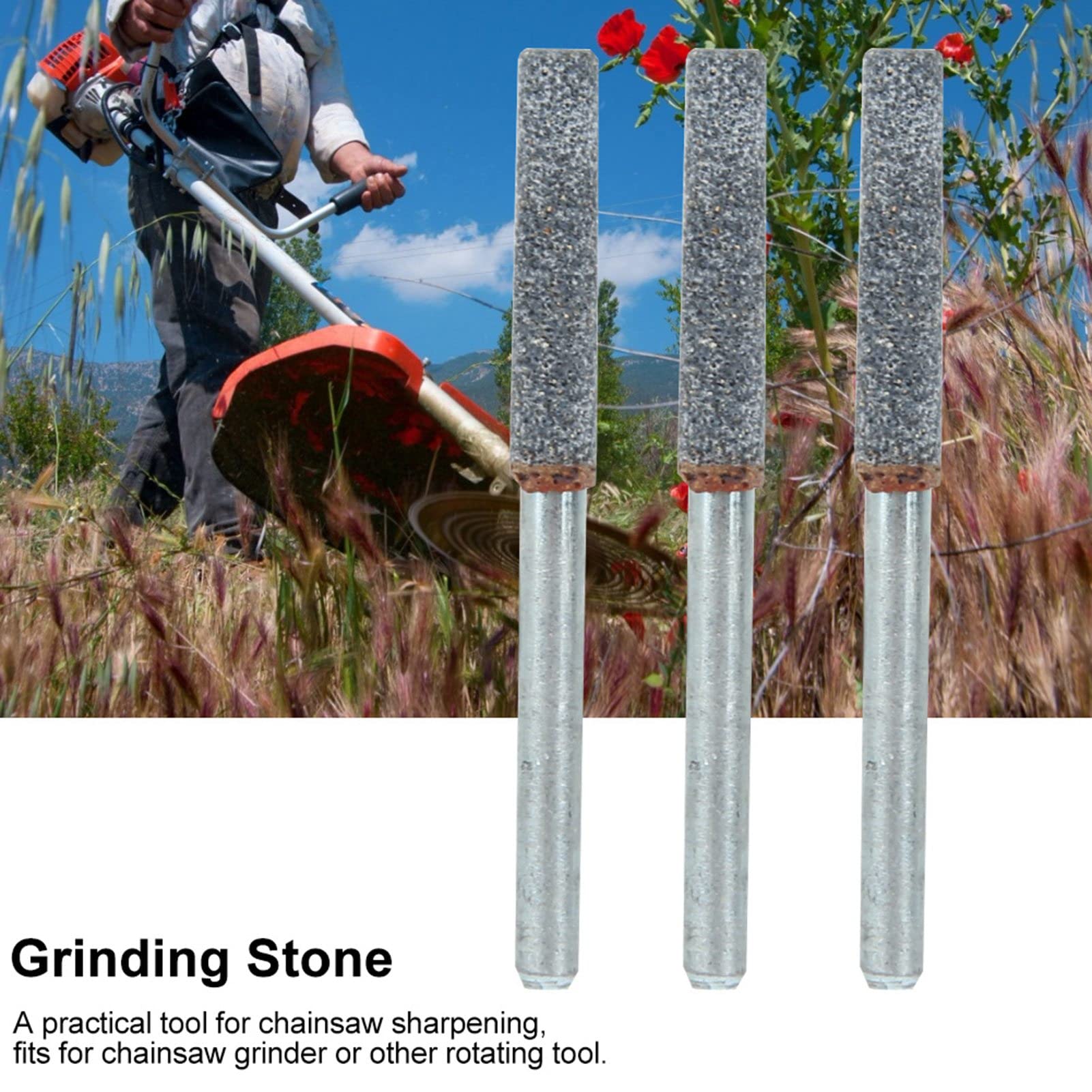 Pierres à Affûter Diamantées Pour Tronçonneuse - Lot De 6, 3 Tailles (4.0/4.8/5.5 Mm)
