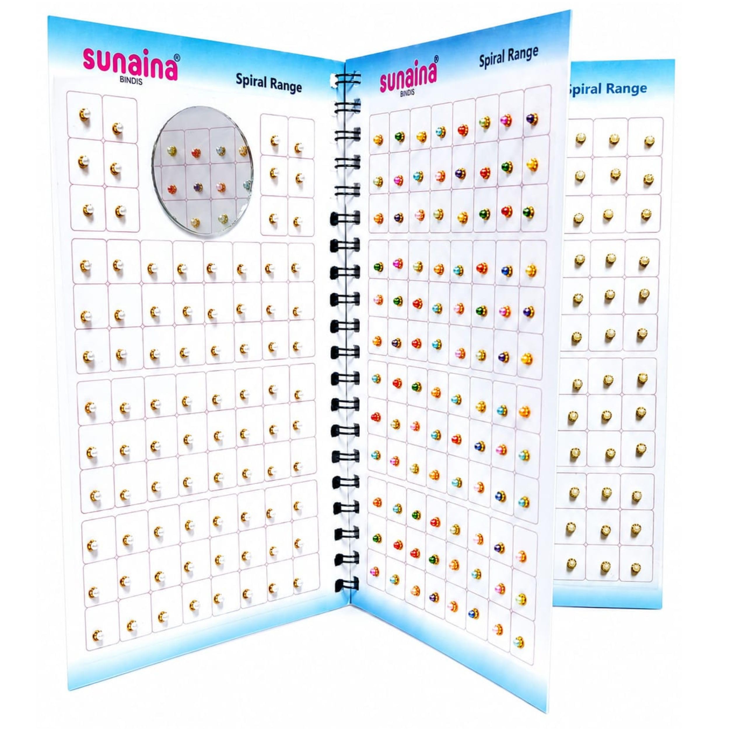 Sunaina Premium Multicolor Pearl /Stone Bindi Book for Women & Girls | Golden, Silver Multicolor Designer Kumkum Bindis | Small Round Moti Diamond Forehead Stickers | Traditional, Wedding & Party Bindi Collection | 372 Bindis-picture-26