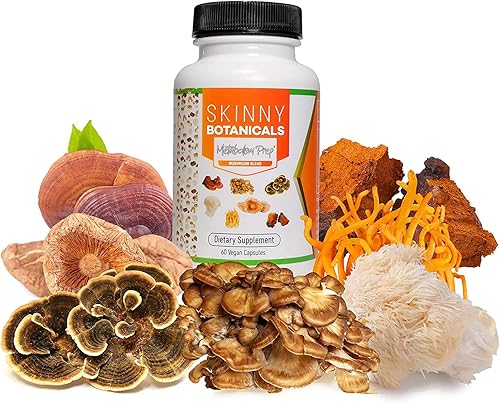 Suplemento de hongos, mezcla de 7 hongos - Reishi, cola de pavo, shiitake, cordyceps, chaga, melena de león y maitake + probióticos para apoyo del