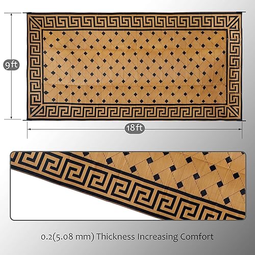 Miniatura 201 de SAND MINE Alfombras reversibles, alfombra de paja de plástico, alfombra de área moderna, alfombra de pavimento grande y alfombra para exteriores