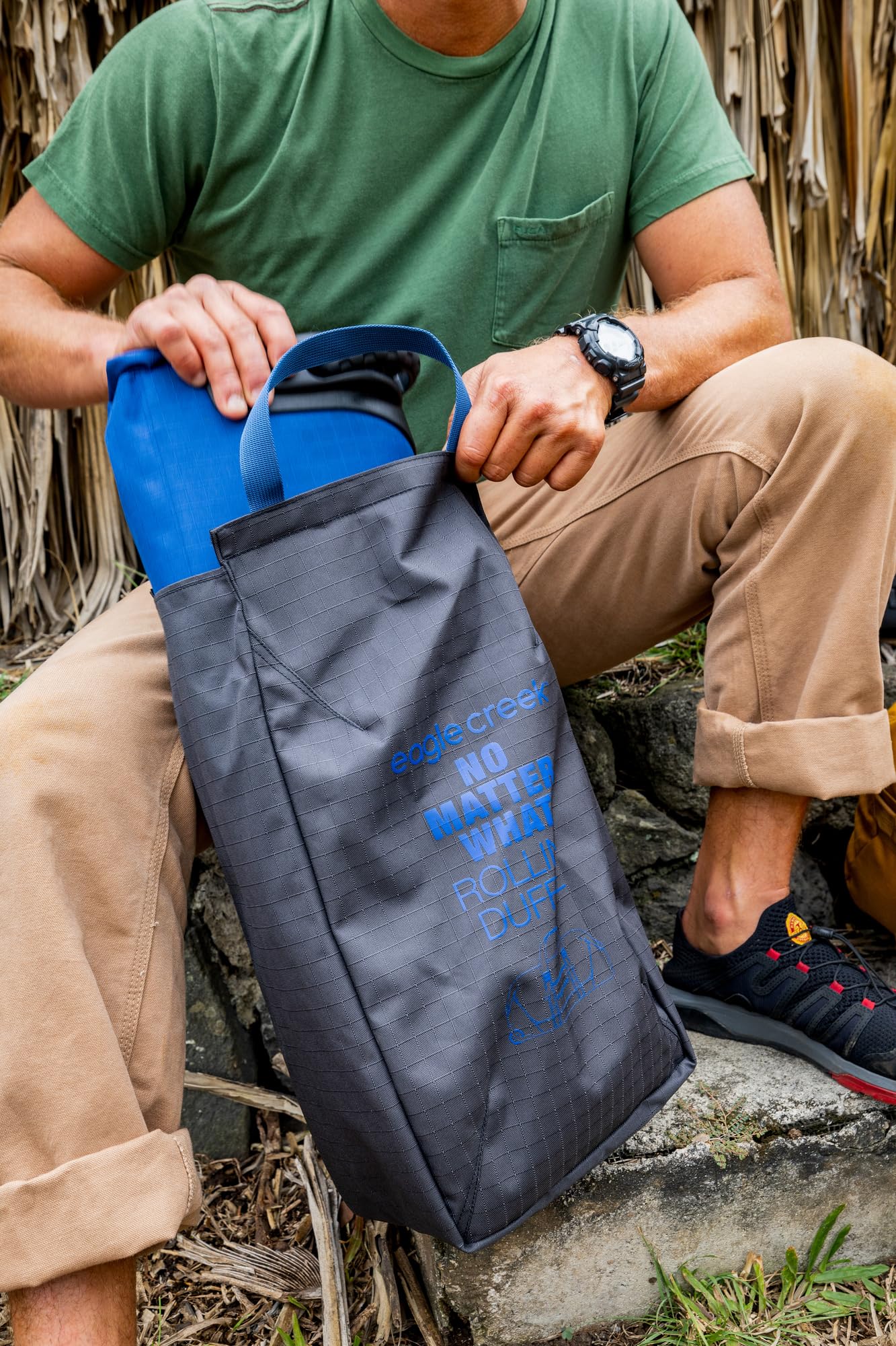 Eagle Creek No Matter What Reisetasche mit Rollen 130L I Mit Rollen & für viel Ausrüstung I Nachhaltige Rolling Duffel für Lange Reisen, Camping & Expeditionen I 130L Volumen I Black