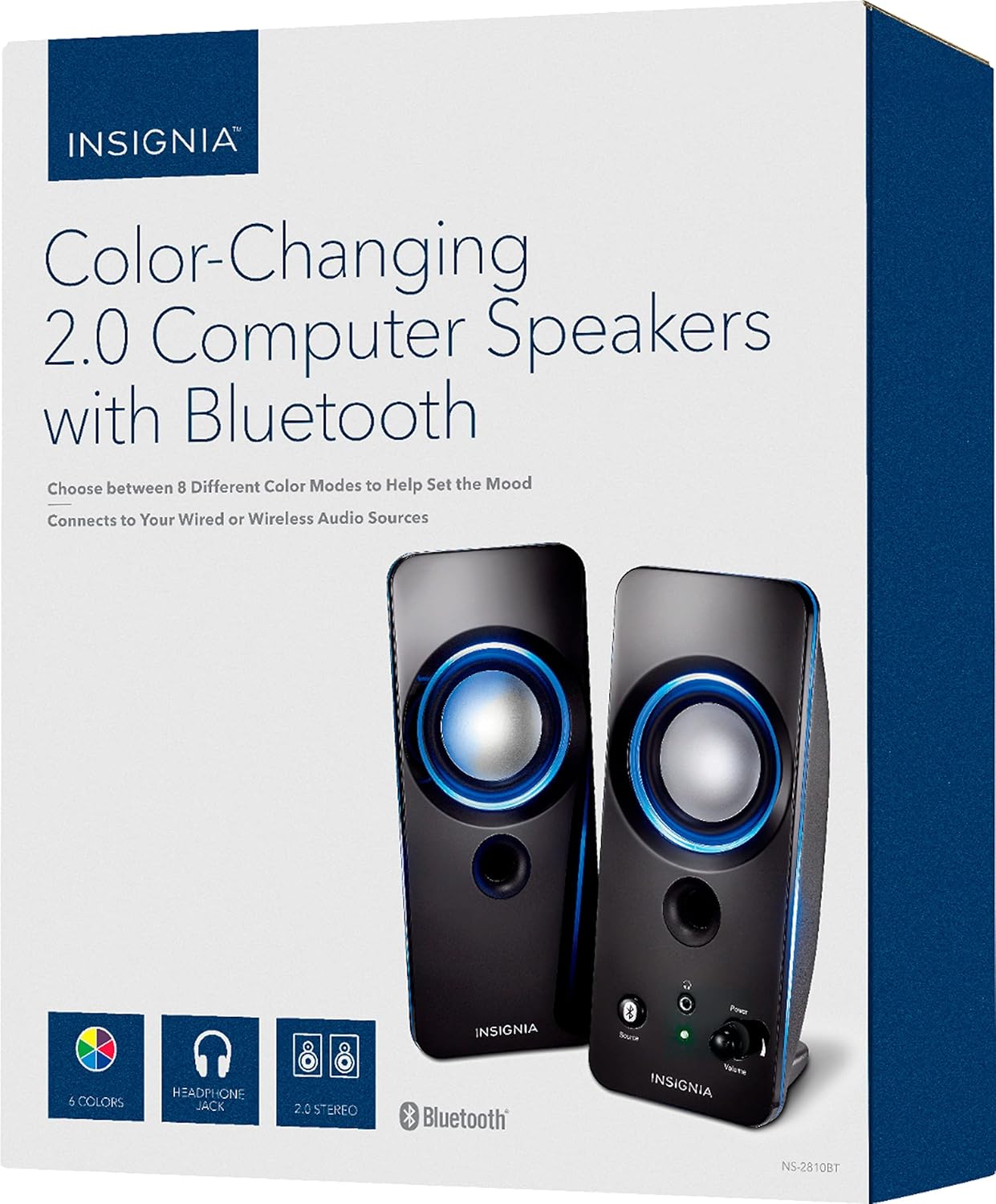 Color-Changing 2.0 Computer Speakers with Bluetooth
