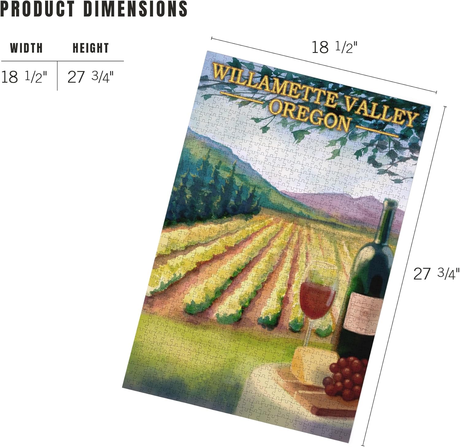 Willamette Valley, Oregon, Wine Country (1000 Piece Puzzle, Challenging Jigsaw Puzzle for Adults, Made in USA)