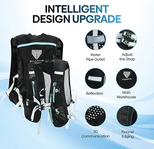 Miniatura 2 de Chaleco para correr para mujeres y hombres  Mochila de hidratación con toalla de refrigeración y limpiador de tubos, bolsa de agua de 2.0 L, mochila