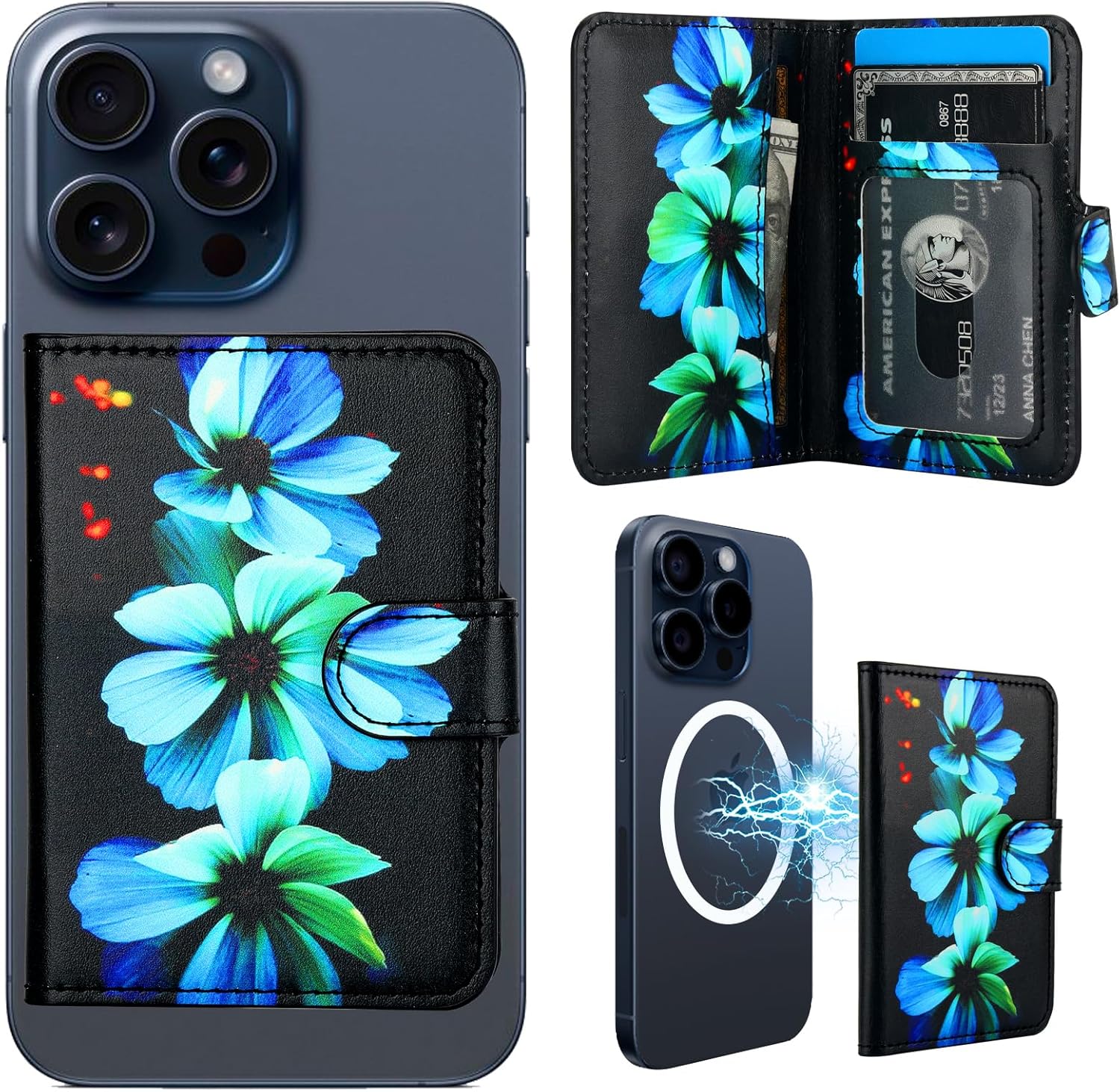 Amazon.com: HAOPINSH for MagSafe Wallet Magnetic Wallet Card Holder ...