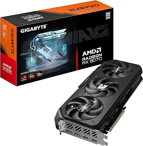 GIGABYTE Radeon RX 9070 Gaming OC 16G Carte Graphique - 16 Go GDDR6, 256 Bits, P