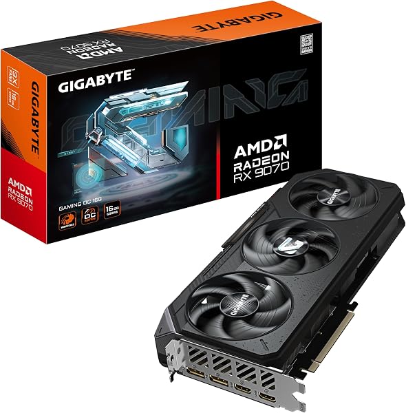 Gigabyte Radeon RX 9070 Gaming OC 16G Grafikkarte - 16 GB GDDR6, 256 Bit, PCI-E 5.0, 2700 MHz Kernfrequenz, 2 x DisplayPort, 2 x HDMI, GV-R9070GAMING OC-16GD - 1