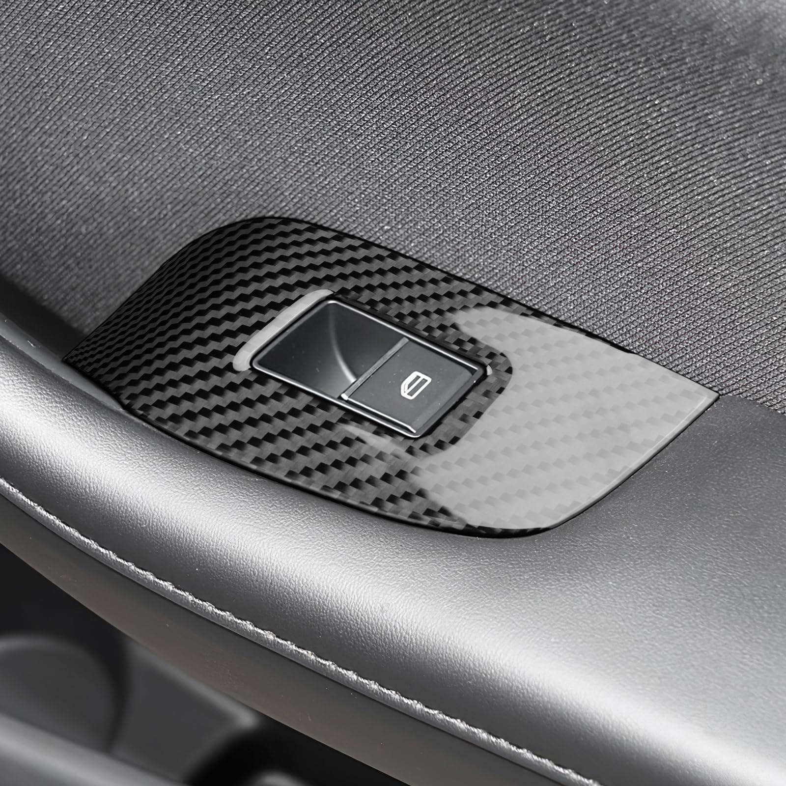 KUNGKIC Pannello di copertura del pulsante del regolatore del finestrino dell'auto in fibra di carbonio per porta anteriore per Mazda 3 Axela 2019 2020 2021 2022 2023 2024 2025 Accessori interni auto
