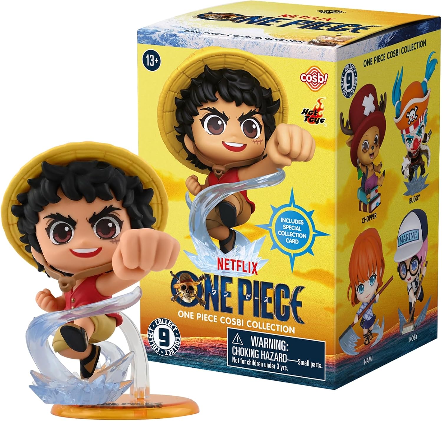 YuMe One Piece Blind Box Collectible Mini Figure & Accessories | Cosbi Bobble Head Collection | Official Netflix Merchandise | Toy Gift for Kids & Adults | 9 Figures to Collect Including 1 Chase