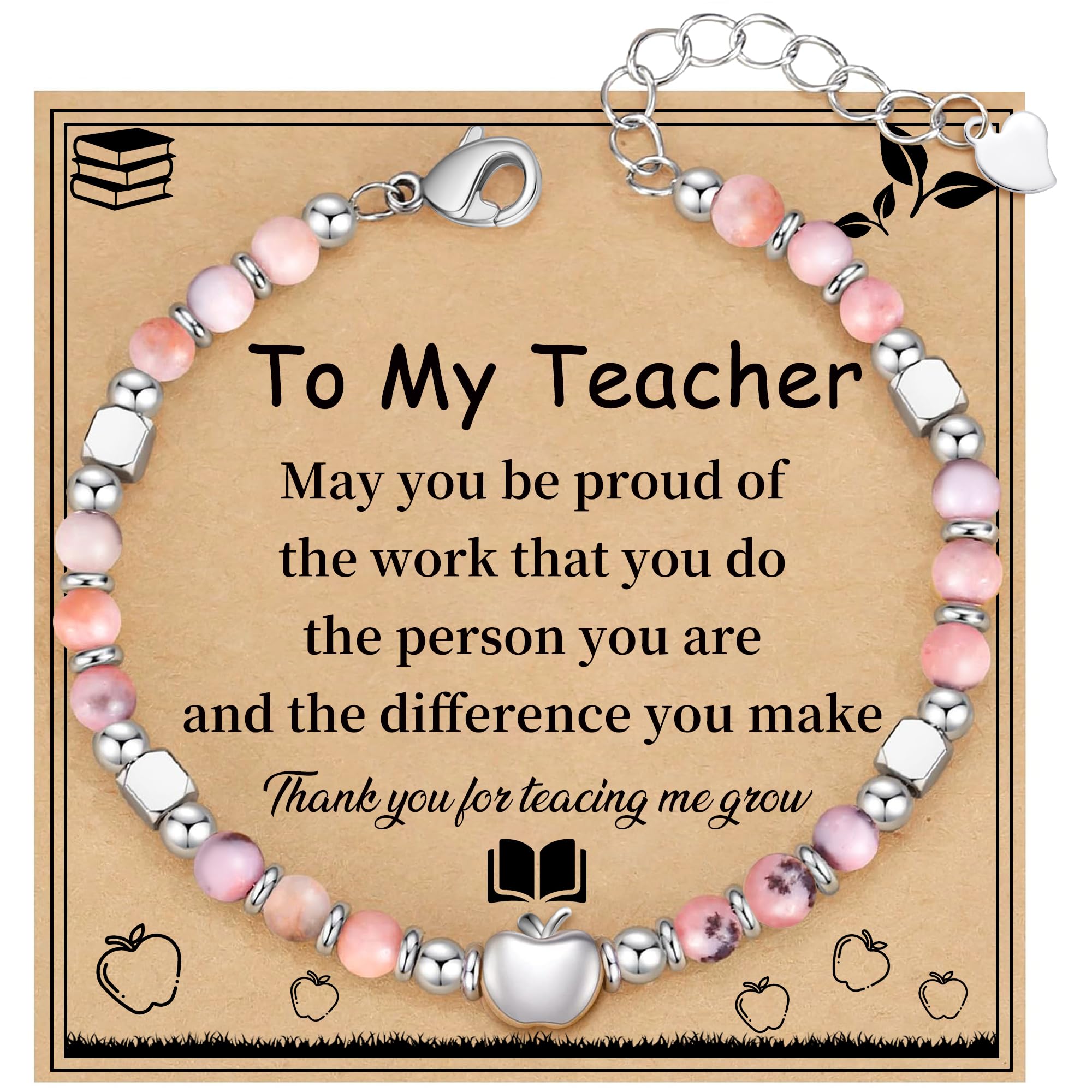Teacher Appreciation Gifts for Women, Christmas Gift for Women Teacher Bracelet