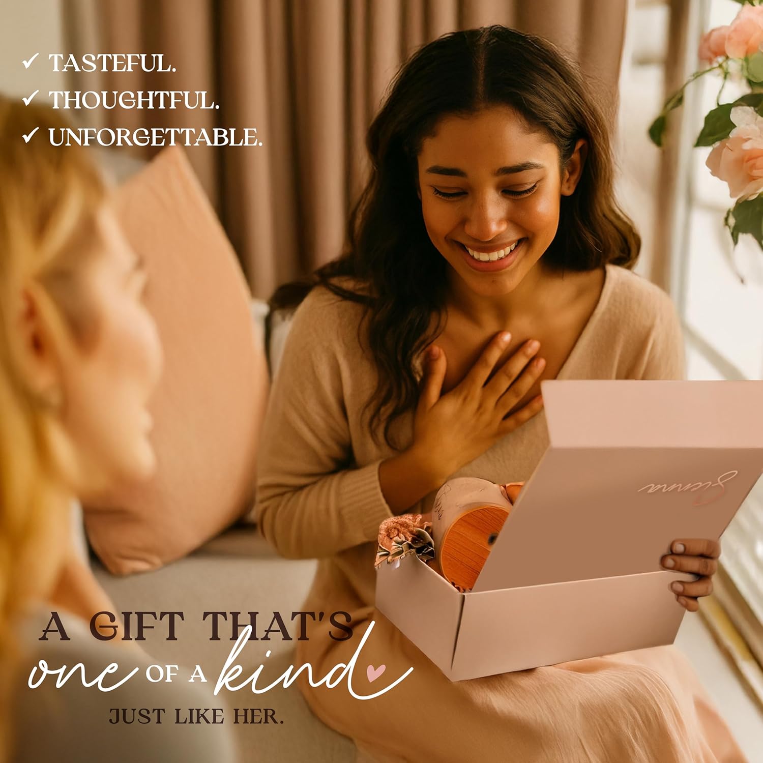 Godmother Proposal Gift Box Set, Best Godmother Ever Gift from Godchild, Chic Personalized Keepsake with Compact and Scrunchies, Gifts for Godmother (GD2) (Black, Chic)