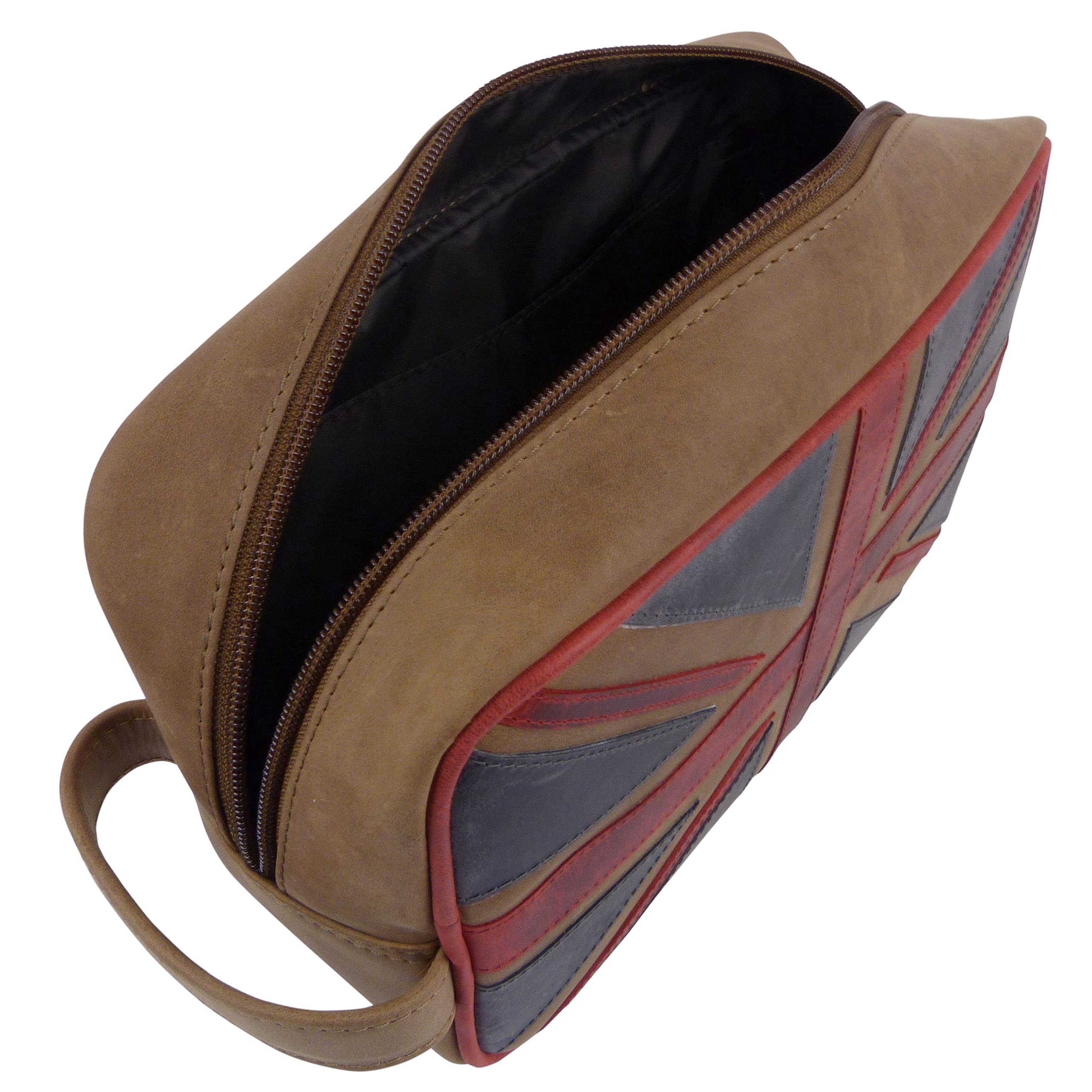 Mala Herren Kulturtasche aus Leder mit Union Jack-Design