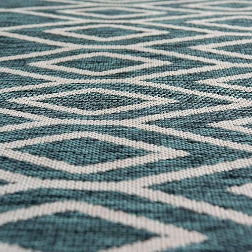 Miniatura 7 de Jill Zarin Outdoor Collection - Alfombra de área - Turcas y Caicos (4 pies, redonda, color verde azuladomarfil)