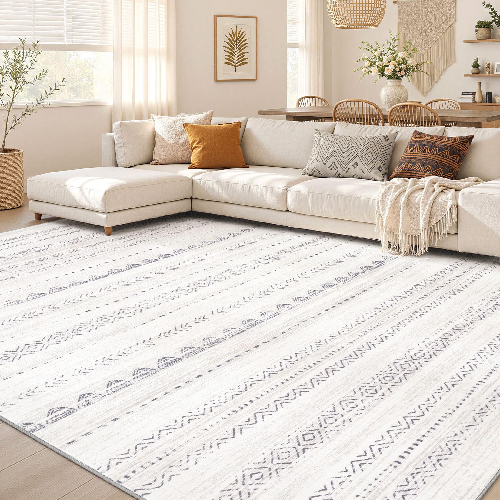 Photo 1 of Nakagishi Boho 6'x9' Area Rug - Machine Washable, Boho Grey