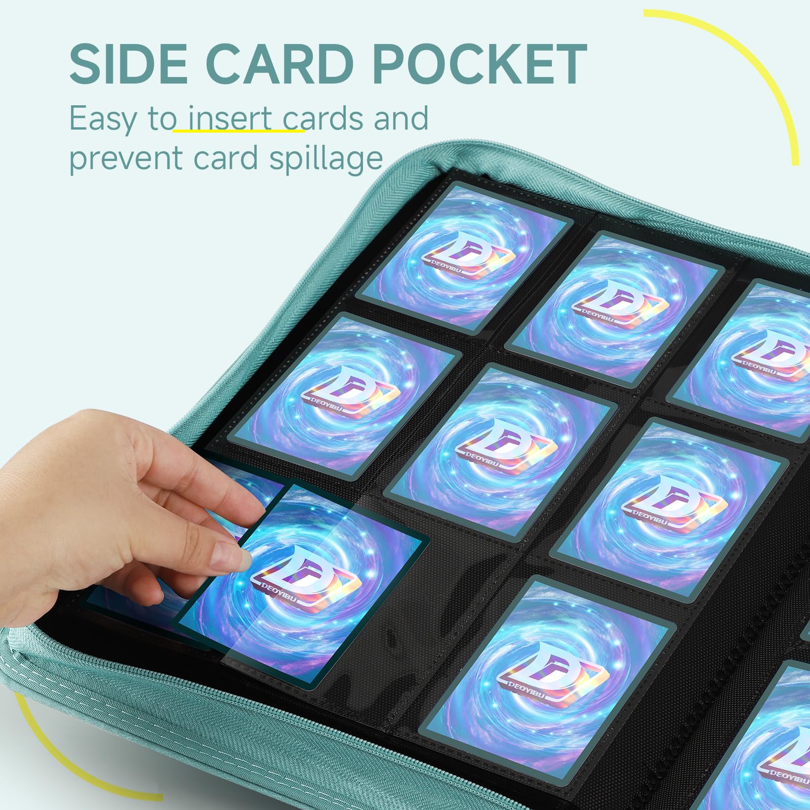 Amazon.com: Deoyibu 9 Pocket Card Binder,360 Pockets Trading Card Binder,Double  Sided Pocket Collection Binder,Card Folder for MTG,TCG,Game Cards,Sport  Cards,Green : Toys & Games