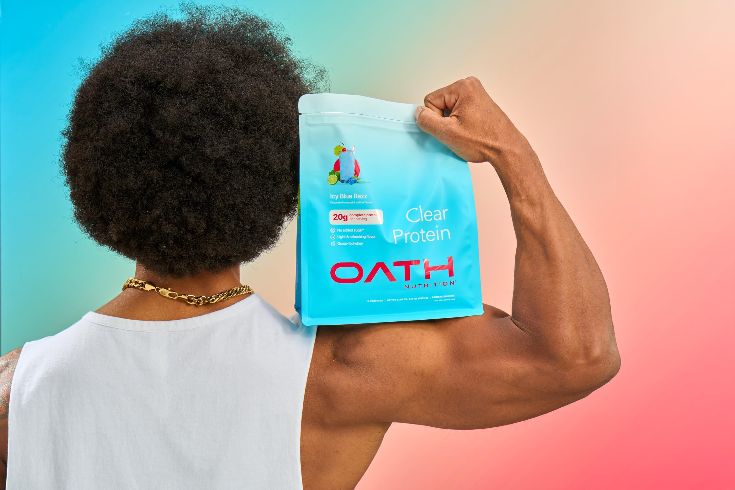 Oath Nutrition Clear Whey Isolate Protein Powder, ICY Blue Razz, 20g Complete Protein per Serving, No Added Sugar, Grass-Fed, 21 Servings — Amazon image 5