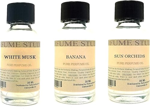 Miniatura 52 de Juego de 3 aceites aromáticos para hacer perfumes, 3 unidades de 1 onza cada uno para hacer jabones, velas, bombas de baño, lociones, aerosoles