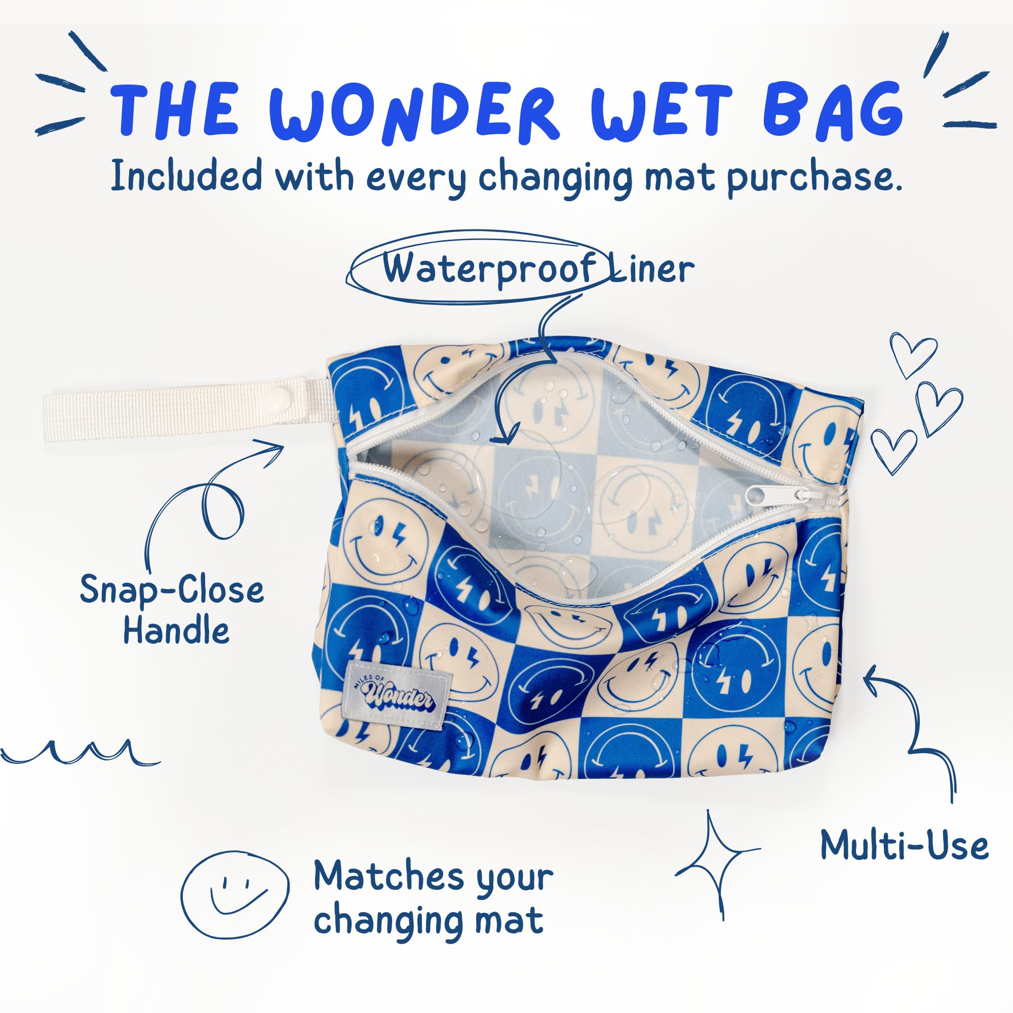 Cambiador de cuero vegano con bolsa húmeda impermeable reutilizable, no tóxico, almohadilla de pañales portátil que se pliega y se limpia (40,6 x 76,2 cm) (a cuadros)