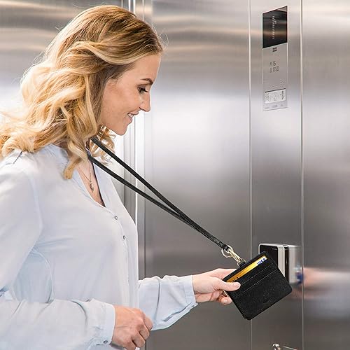 Miniatura 22 de Azrra Cordones para tarjetas de identificación, cordón con 1 soporte para identificación y 4 ranuras para tarjetas de crédito, soporte vertical