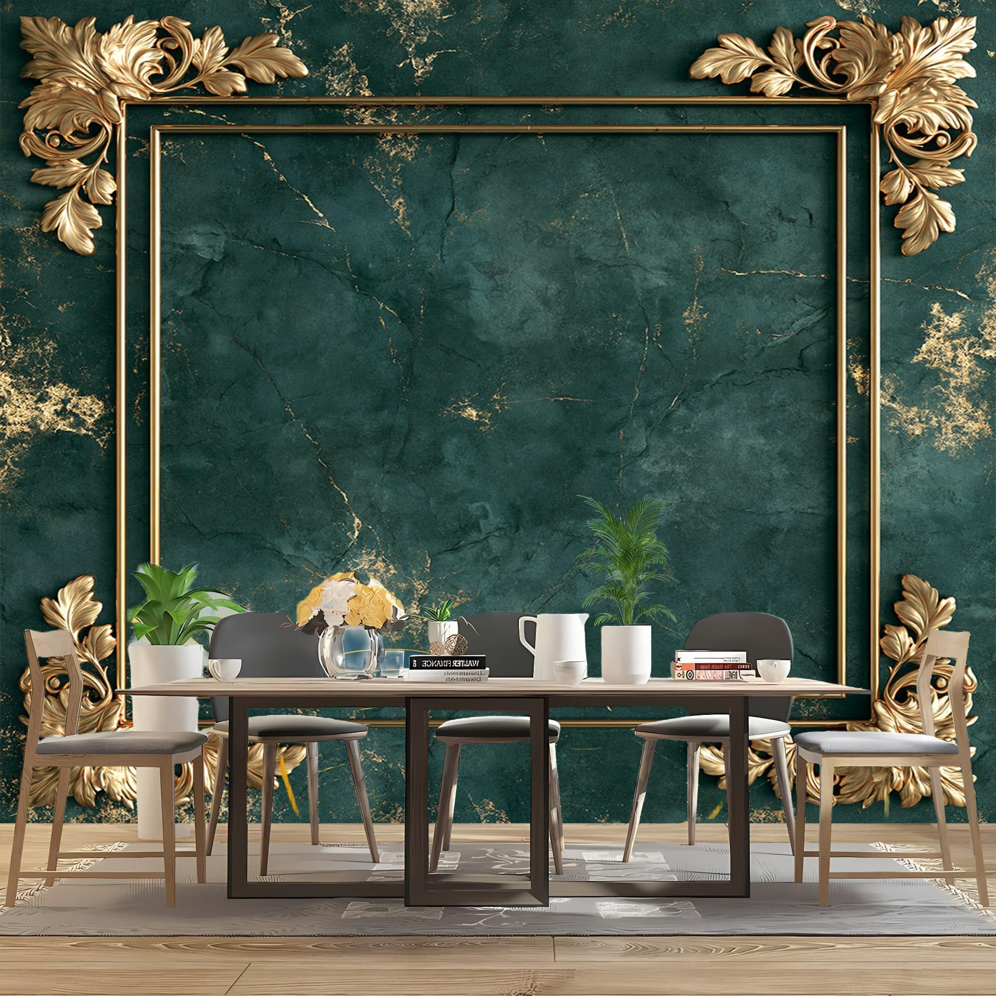 Carta da Parati Murale TNT Verde Fotomurale 3D Rimovibile 400x280 cm