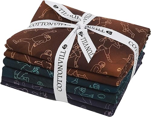 COTTONVILL EMANON Football Kickoff 20COUNT - Tela de acolchado con estampado de algodón (1yd 3 piezas, C-Shadow Player)