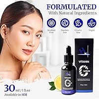 Vista 6 de Suero de vitamina C HM con ácido hialurónico, vitamina E y 1 por ciento de ácido kójico, antienvejecimiento e iluminador, reduce las arrugas