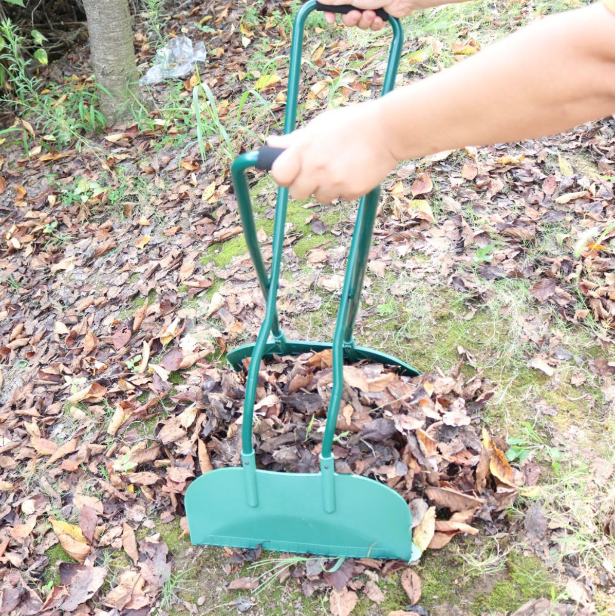 Agarre de jardín de mango largo para una recogida eficiente de hojas y hierba, diseño de paleta de plástico resistente para una fácil recogida y recogida
