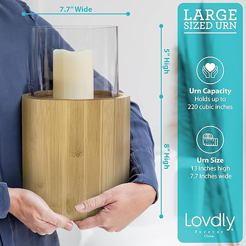 Miniatura 3 de Urna de cremación para cenizas humanas  Urnas de recuerdo para cenizas de adultos y mascotas  Urna decorativa hecha de base de madera de primera