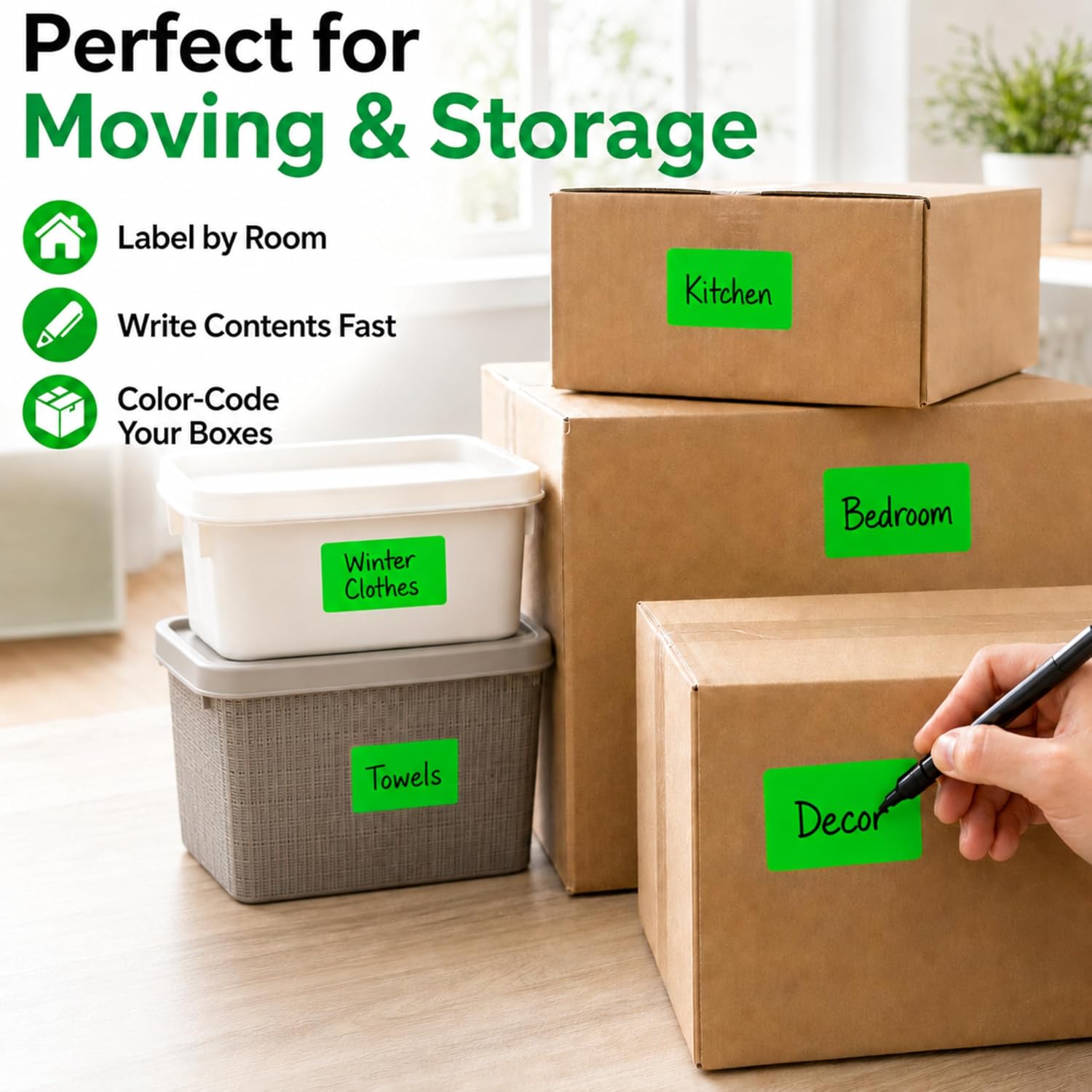 ChromaLabel Moving Labels, 2 x 3 Inch Fluorescent Green, 250/Box image 4
