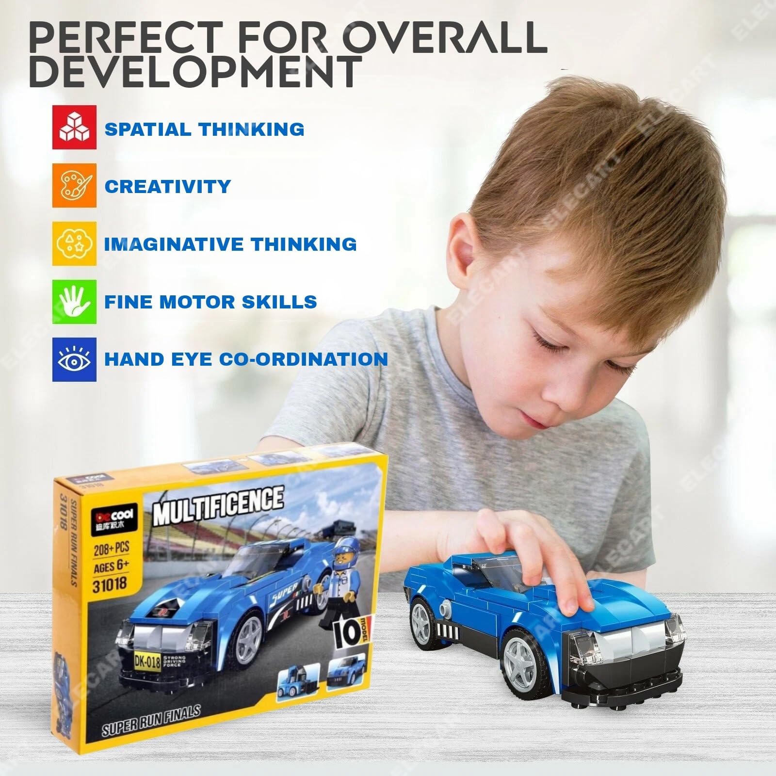 Elecart 10 in 1 Speed Champion Model Cars Building Toys | Model Car Kits Building Blocks, Sports Race Car Building Kits for Adults Kids 8+ | Bugaati Sports Car Building Blocks for Kids & Adults 3
