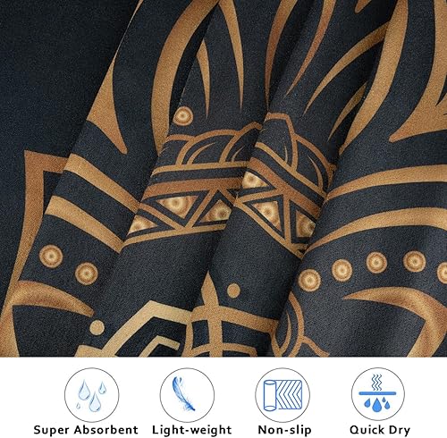 Miniatura 5 de Colorful Star Toalla de yoga con bolsillos en las esquinas, puntos de agarre antideslizantes, absorbentes del sudor, toallas de yoga suaves con