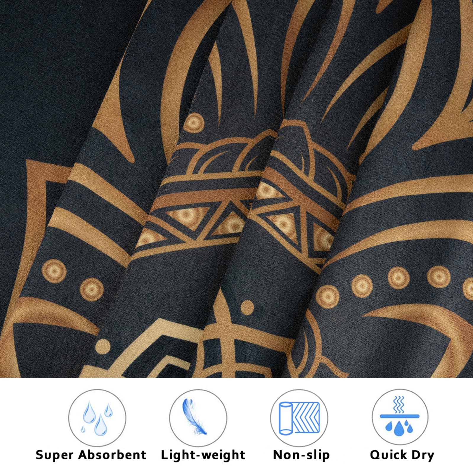 Colorful Star Toalla de yoga grande con bolsillos en las esquinas, antideslizante con puntos de agarre absorbente de sudor, toallas de yoga calientes con bolsa de viaje, funda de alfombrilla para