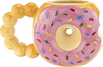 Fairly Odd Novelties DONUT TOUCH MY COFFEE Mug Fairly Odd Novelties-12oz Ceramic Shaped Tea Cocoa, One Size, Brown,FON-10288