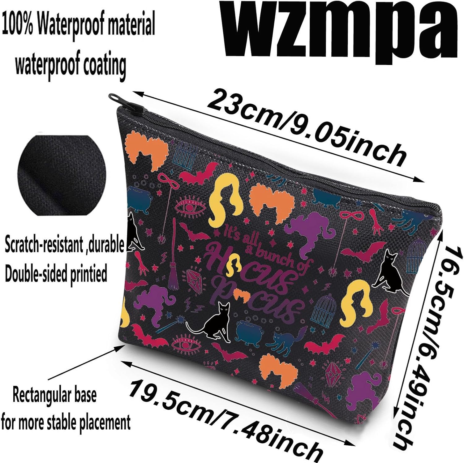 WZMPA Sanderson Sister Cosmetic Bag Winifred & Sarah & Mary Witch Fans Gifts It's All A Bunch Of Zipper Bag Sanderson Sister Merch (It's all a bunch of Bl) - Image 2