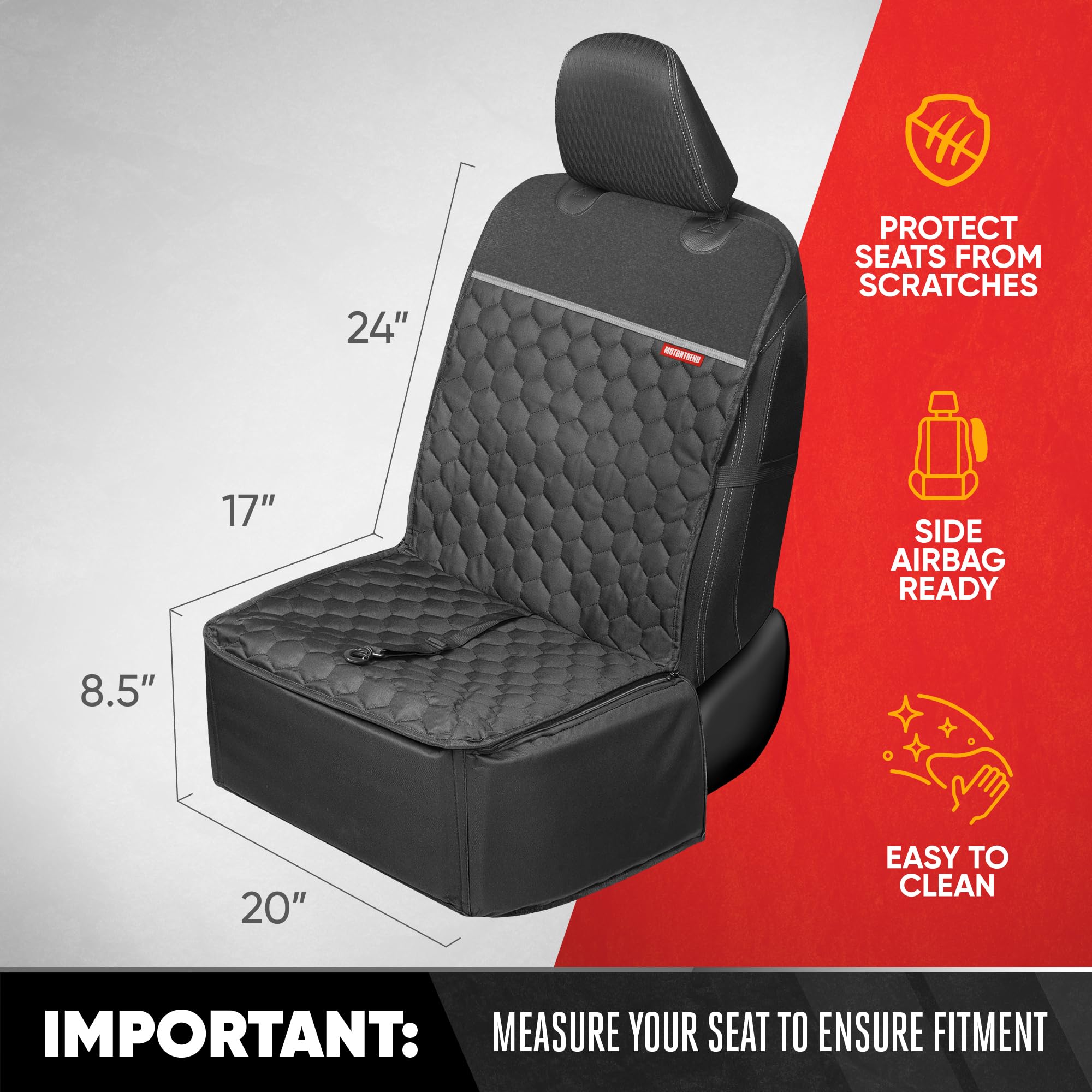 Motor Trend Hundeautositz - 2 in 1 Wasserdicht Faltbar Eimer Stil Hund für Mittlere und Kleine Hunde Auto Schutz für Haustiere und Anti-Angst Sitz für Haustiere