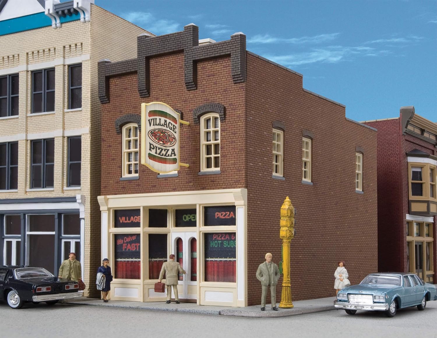 Walthers Cornerstone Village Pizza 933-3469 HO Scale Model Railroad - Structure Kit